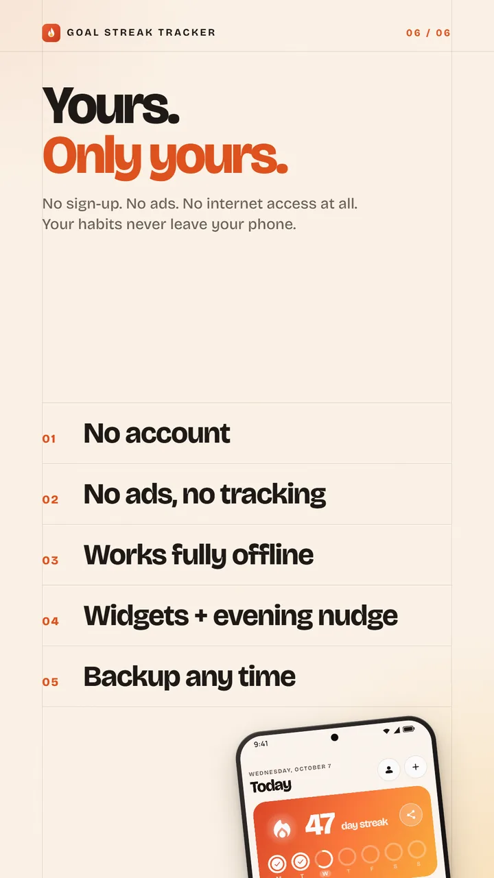 No sign-up, no ads and no internet access