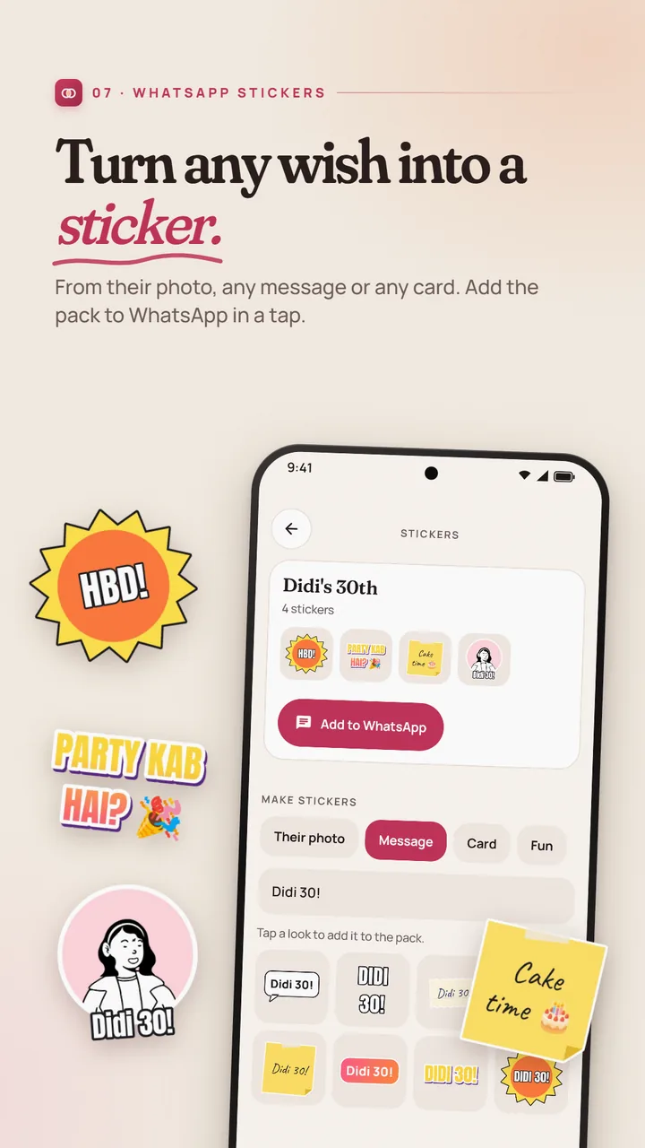A wish turned into a WhatsApp sticker pack